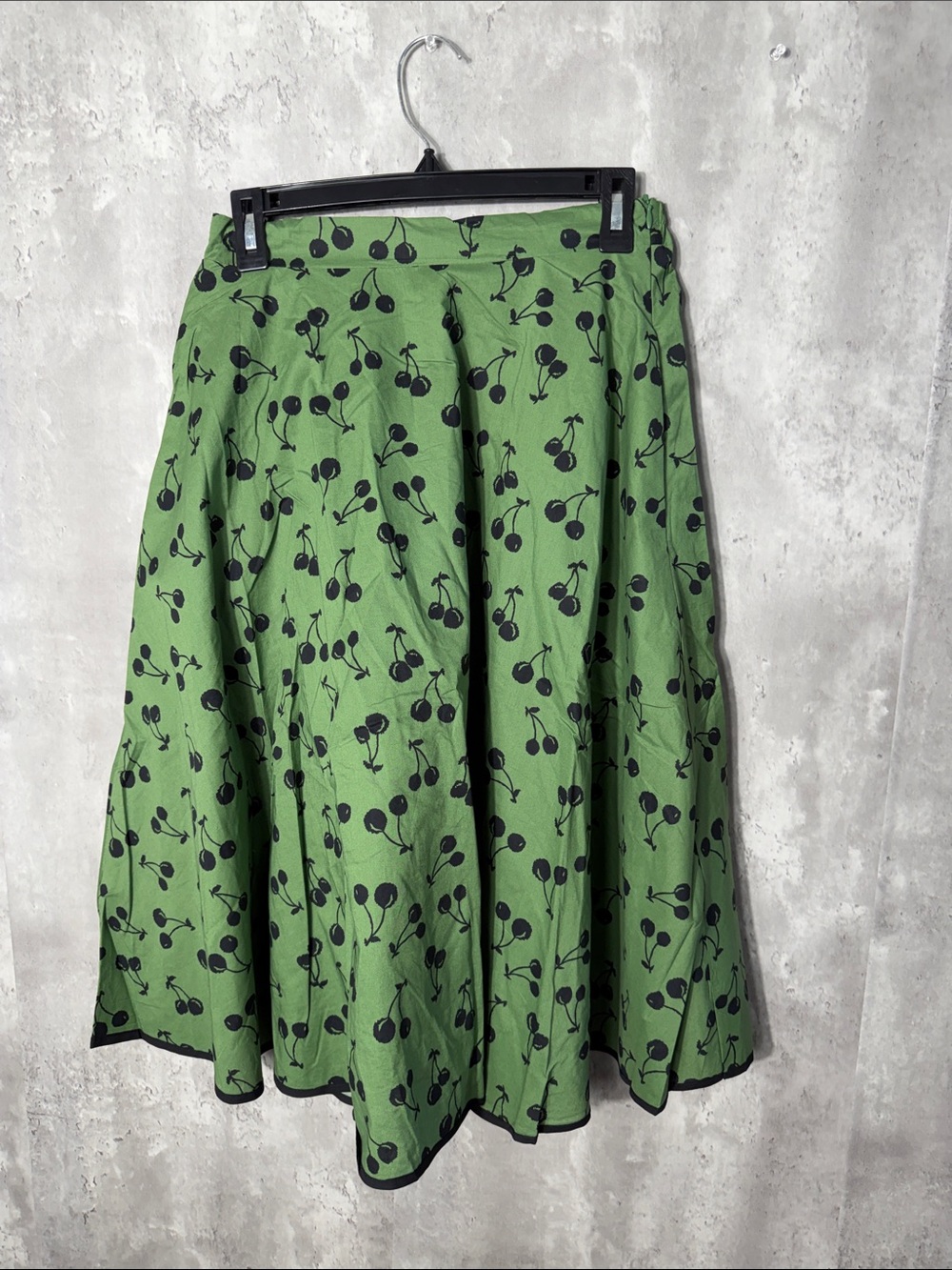 NWT TULIP B Green Cherry-Print A-Line Skirt